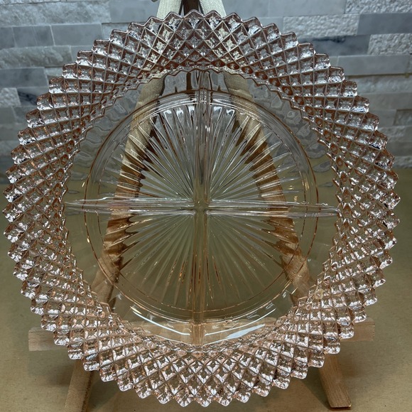 Anchor Hocking Other - Anchor Hocking Pink Depression Glass Miss America 4 Part Divided Relish Dish